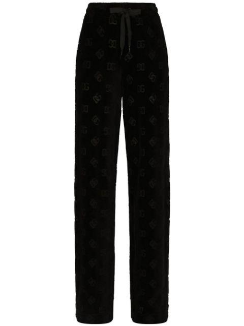 DG-logo flocked track pants by DOLCE&GABBANA