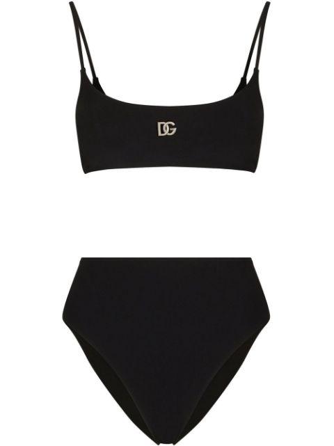 DG-logo high-waisted bikini by DOLCE&GABBANA
