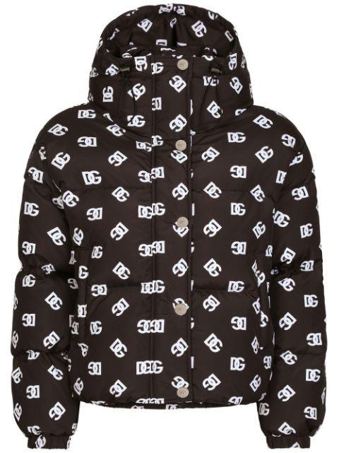 DG-logo hoodied puffer jacket by DOLCE&GABBANA