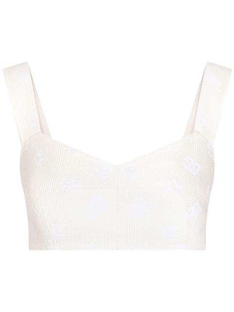 DG-logo jacquard corset top by DOLCE&GABBANA