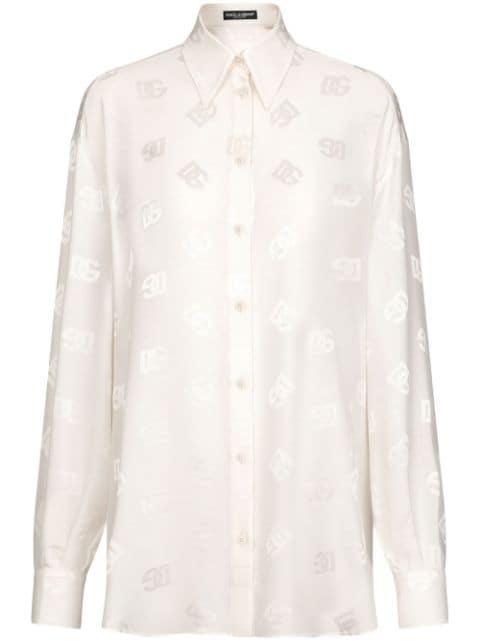 DG-logo jacquard silk shirt by DOLCE&GABBANA