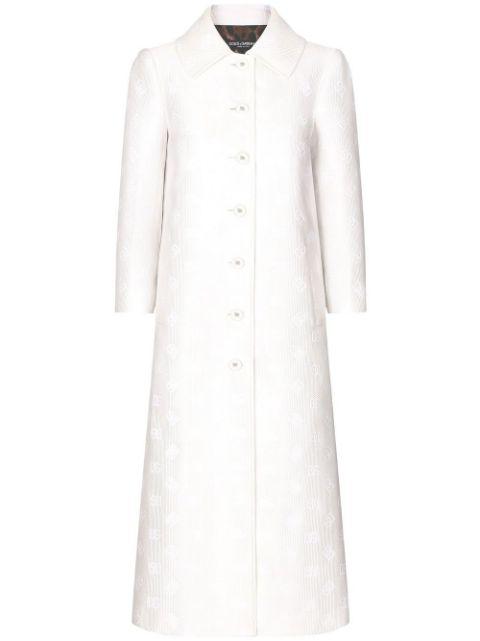 DG-logo jacquard single-breasted coat by DOLCE&GABBANA