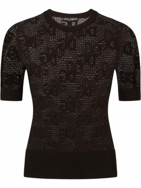 DG-logo lace-stitch jumper by DOLCE&GABBANA