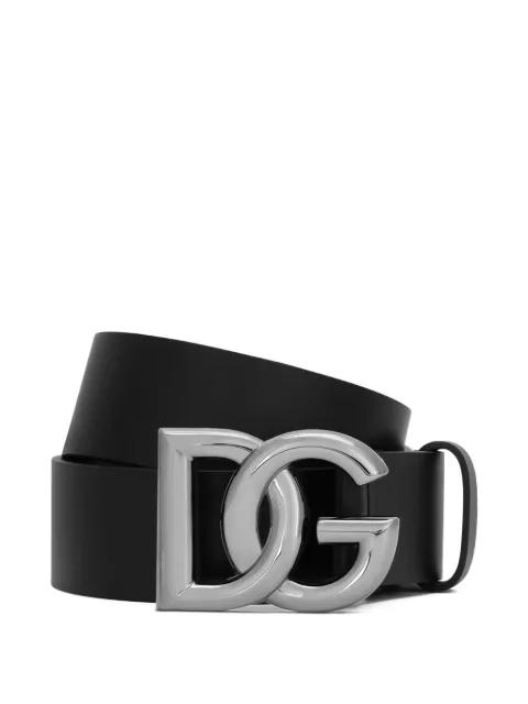 DG logo leather belt by DOLCE&GABBANA