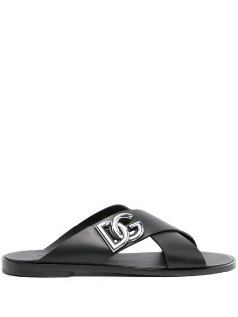 DG-logo leather sandals by DOLCE&GABBANA