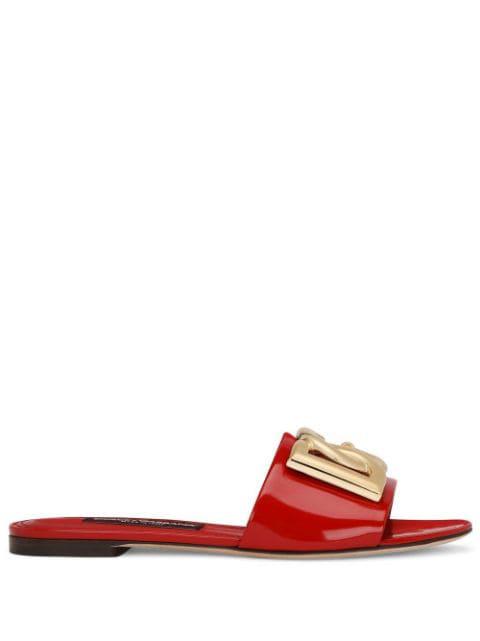 DG-logo leather sandals by DOLCE&GABBANA