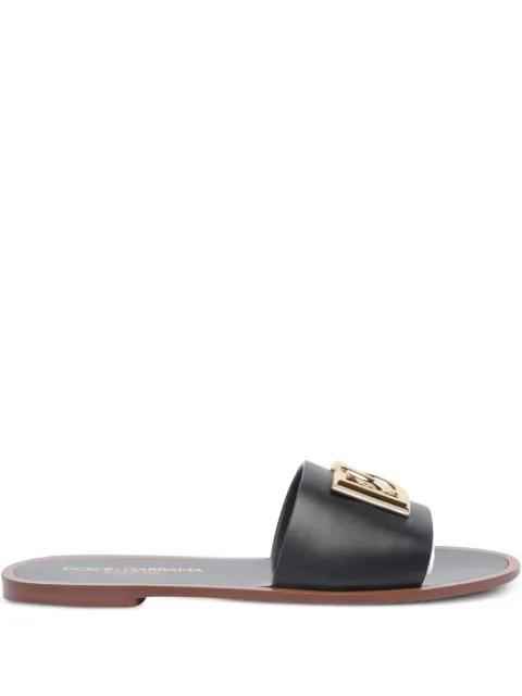 DG-logo leather sandals by DOLCE&GABBANA