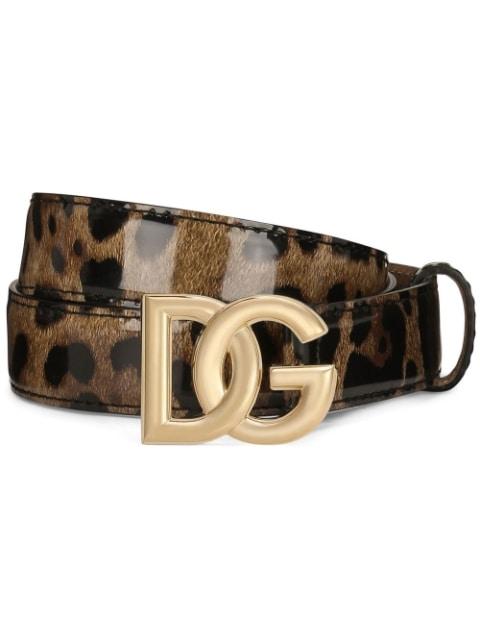 DG-logo leopard-print belt by DOLCE&GABBANA
