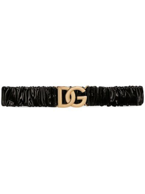 DG-logo patent leather belt by DOLCE&GABBANA