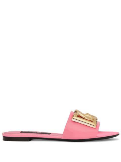 DG-logo patent leather sandals by DOLCE&GABBANA