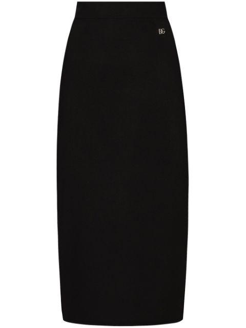 DG-logo pencil midi skirt by DOLCE&GABBANA