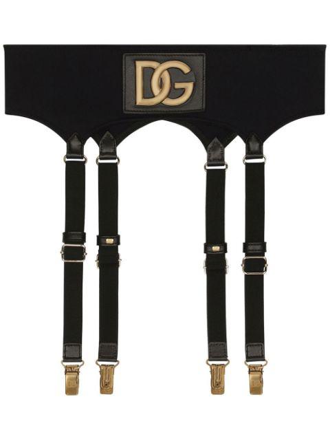 DG logo-plaque suspender belt by DOLCE&GABBANA