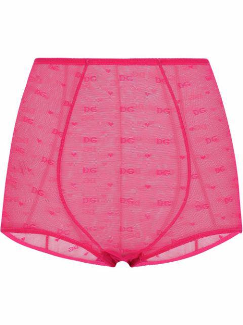 DG logo-print high-waisted briefs by DOLCE&GABBANA