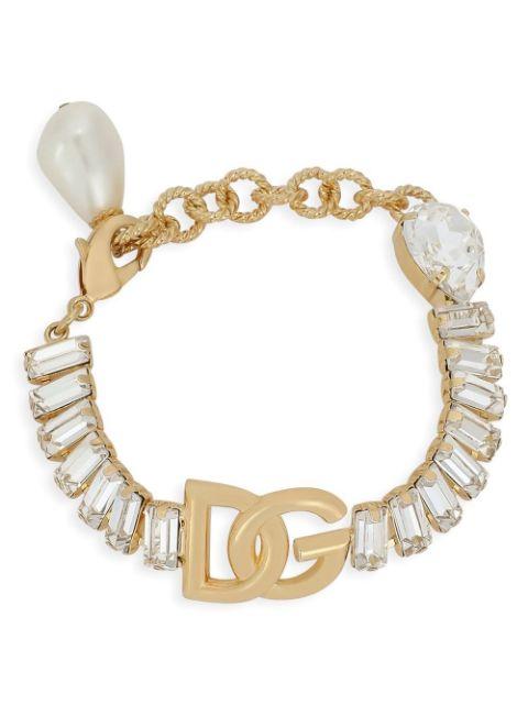 DG logo rhinestone-embellished bracelet by DOLCE&GABBANA