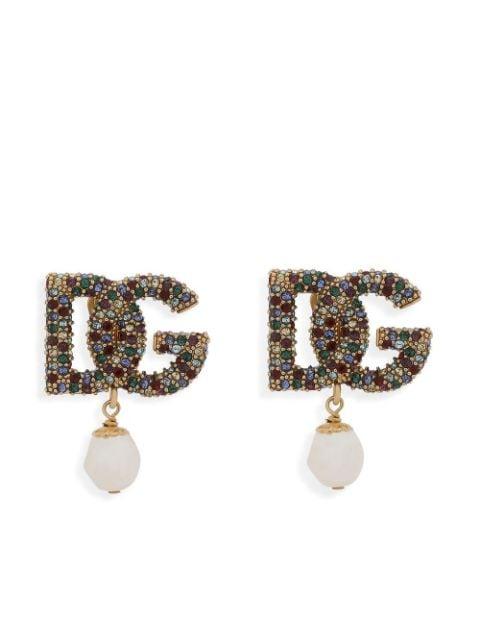 DG-logo rhinestone-embellished earrings by DOLCE&GABBANA