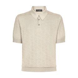 DG logo silk jacquard polo-shirt by DOLCE&GABBANA