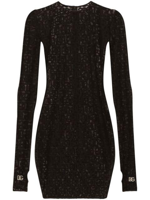 DG-logo tulle mini dress by DOLCE&GABBANA