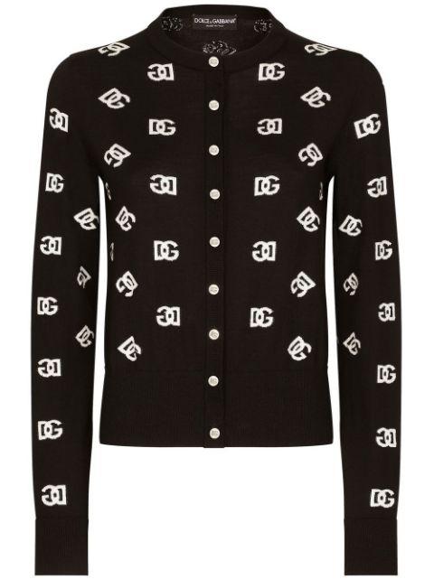 DG-logo wool-silk cardigan by DOLCE&GABBANA