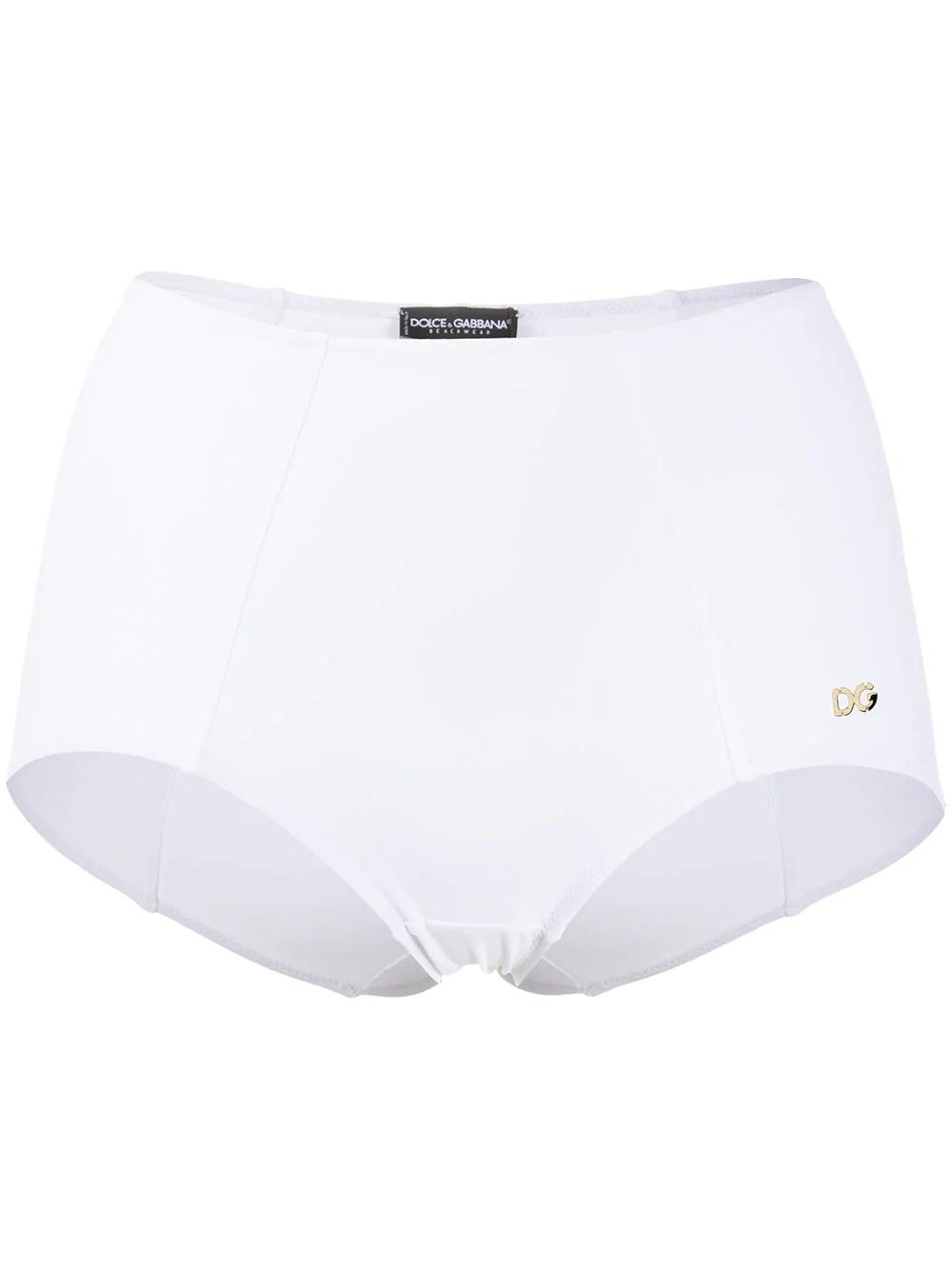 DG plaque high-waisted bikini bottoms by DOLCE&GABBANA