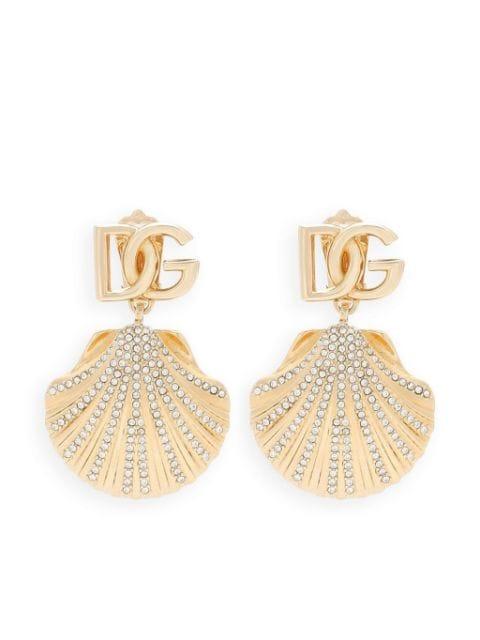 DG shell drop clip-on earrings by DOLCE&GABBANA