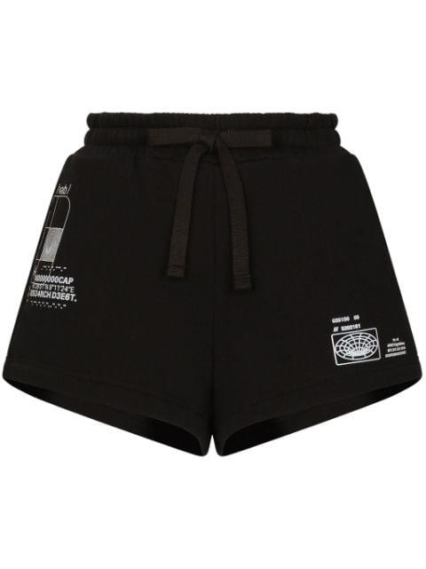 coordinate-print cotton shorts by DOLCE&GABBANA DGVIB3