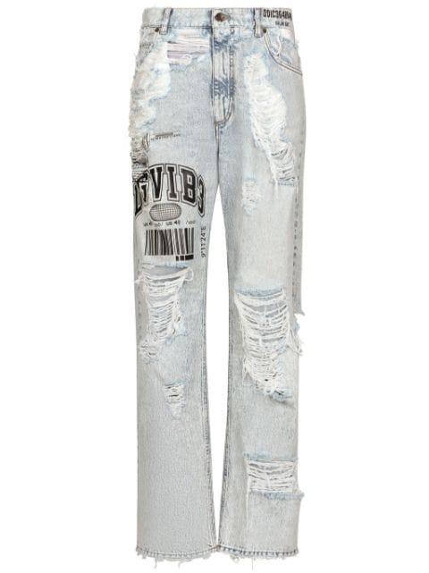 distressed wide-leg jeans by DOLCE&GABBANA DGVIB3