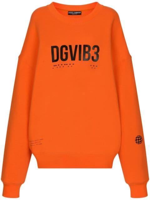 logo-print cotton sweatshirt by DOLCE&GABBANA DGVIB3