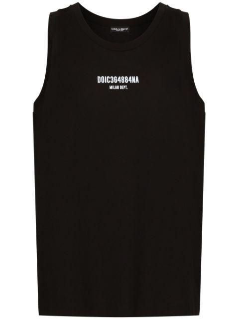 logo-print sleeveless cotton T-shirt by DOLCE&GABBANA DGVIB3
