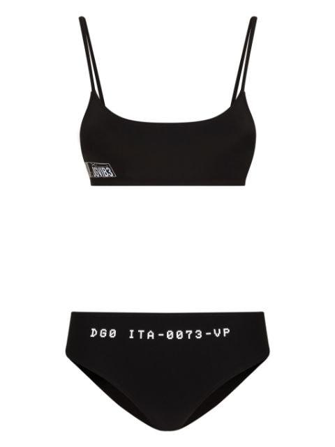 logo-print thin-straps bikini by DOLCE&GABBANA DGVIB3