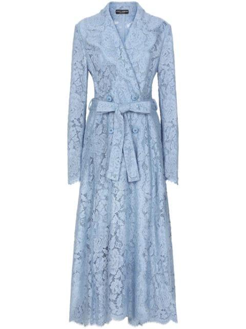 DNA cordonetto-lace trench coat by DOLCE&GABBANA