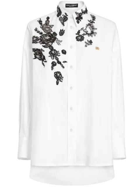 DNA floral-appliqué shirt by DOLCE&GABBANA