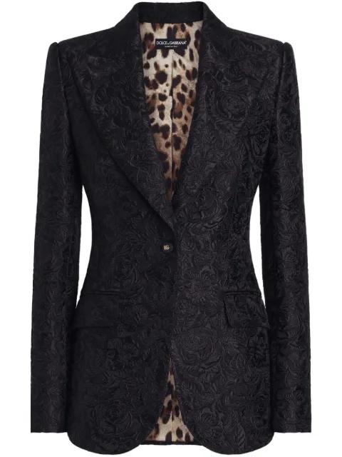 DNA floral-jacquard single-breasted blazer by DOLCE&GABBANA