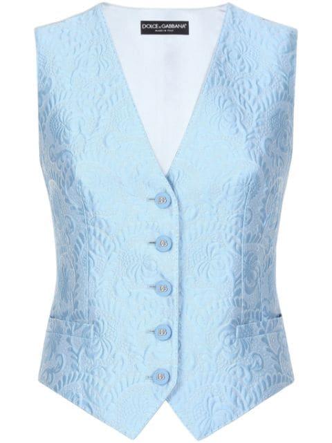 DNA floral-jacquard waistcoat by DOLCE&GABBANA