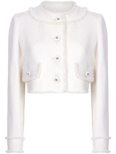 DNA frayed cropped jacket by DOLCE&GABBANA