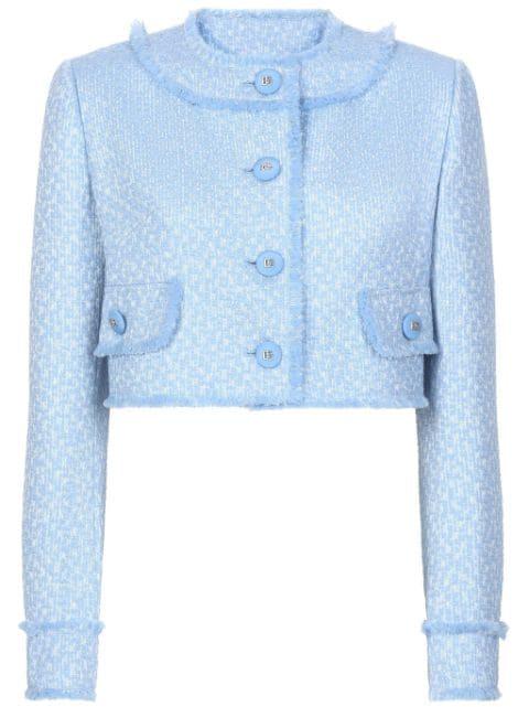 DNA frayed cropped jacket by DOLCE&GABBANA