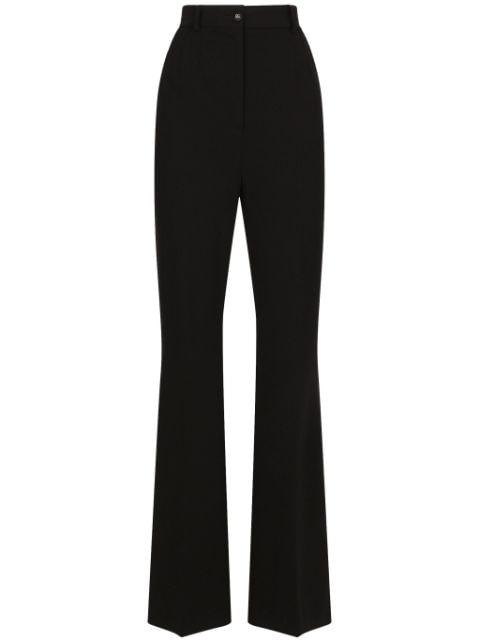 DNA high-waisted pressed-crease flared trousers by DOLCE&GABBANA