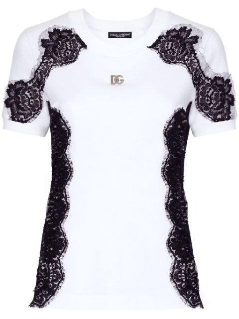 DNA lace-detailing T-shirt by DOLCE&GABBANA