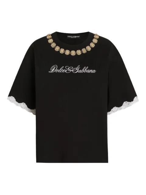 DNA lace-detailing T-shirt by DOLCE&GABBANA