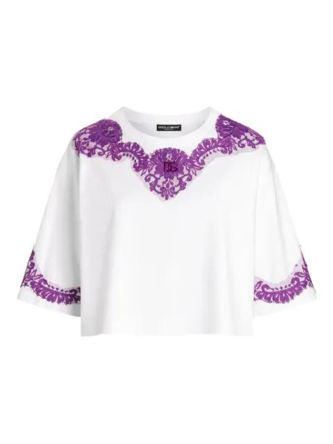 DNA lace-detailing T-shirt by DOLCE&GABBANA