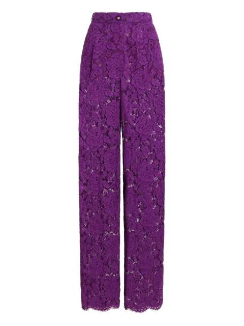 DNA lace-detailing trousers by DOLCE&GABBANA