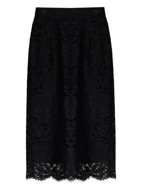 DNA lace scalloped-hem midi skirt by DOLCE&GABBANA