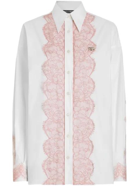 DNA lace-trimmed shirt by DOLCE&GABBANA