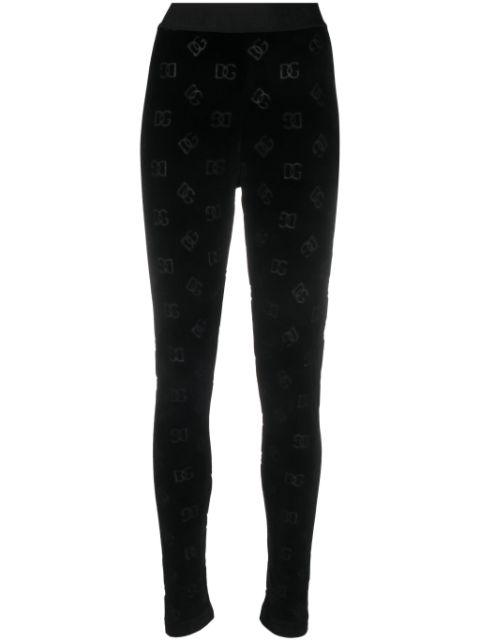 DNA logo-debossed cotton leggings by DOLCE&GABBANA