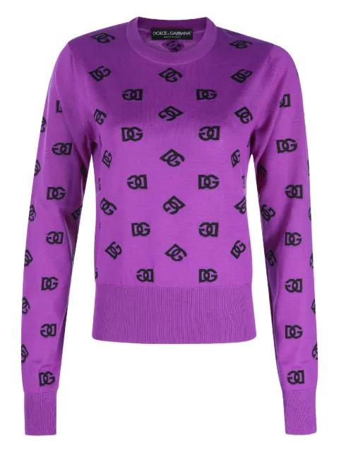 DNA logo-pattern crew-neck sweater by DOLCE&GABBANA