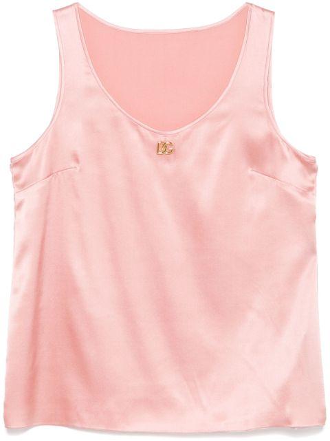DNA logo-plaque satin top by DOLCE&GABBANA