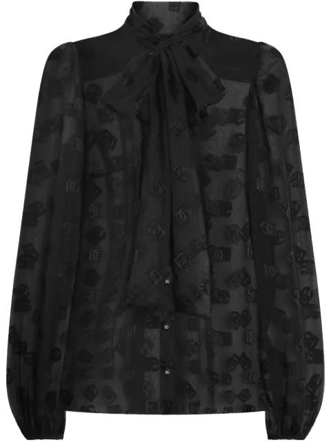 DNA logo-print blouse by DOLCE&GABBANA