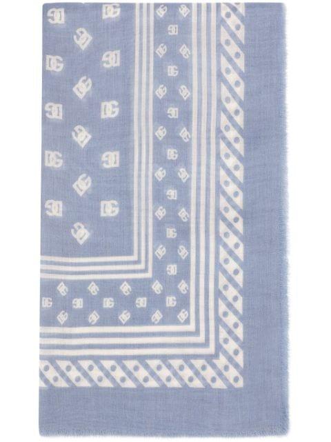 DNA logo-print frayed scarf by DOLCE&GABBANA