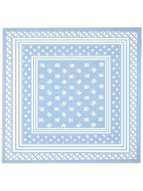 DNA logo-print silk scarf by DOLCE&GABBANA