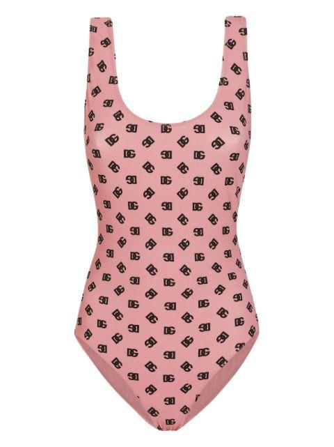 DNA logo-print swimsuit by DOLCE&GABBANA
