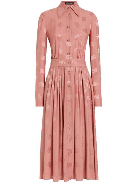 DNA monogram-jacquard midi dress by DOLCE&GABBANA